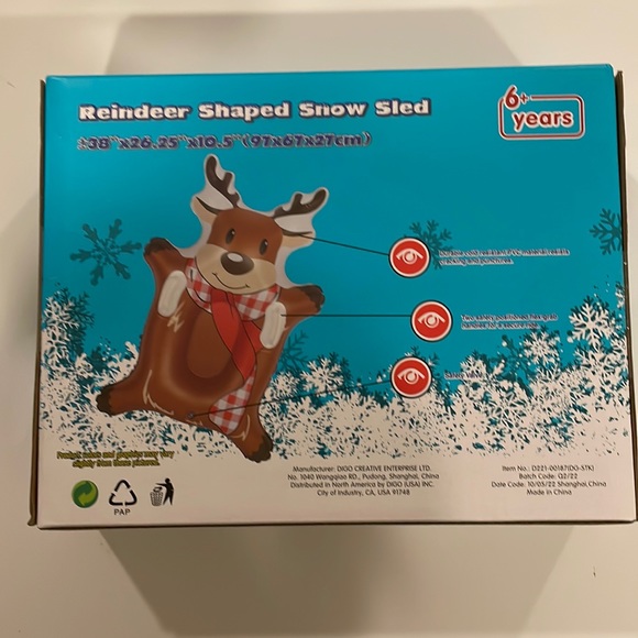 NEW reindeer shaped snow sled - Picture 1 of 3